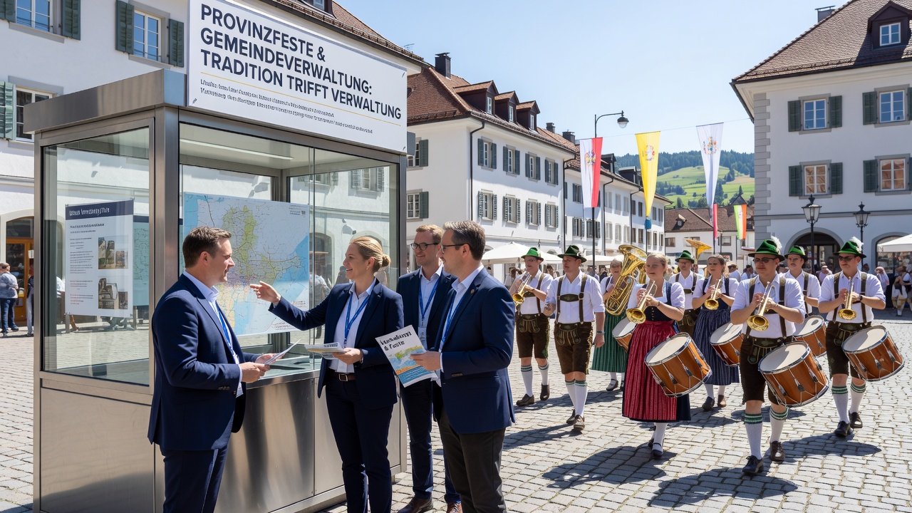 Local administrators coordinating festival logistics in an Austrian province